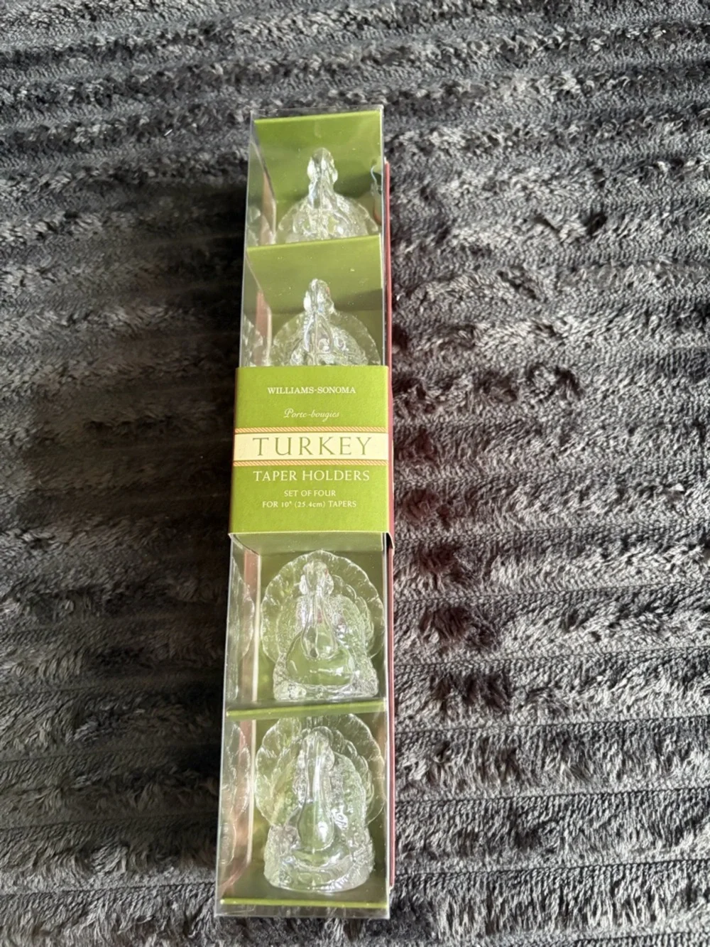 Williams Sonoma Green Turkey Taper Holders (Set of Four)